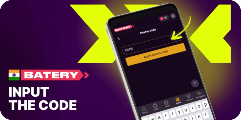 Input a code to activate it at Batery India